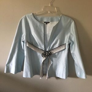 Light blue lined jacket with ribbon/rose detail